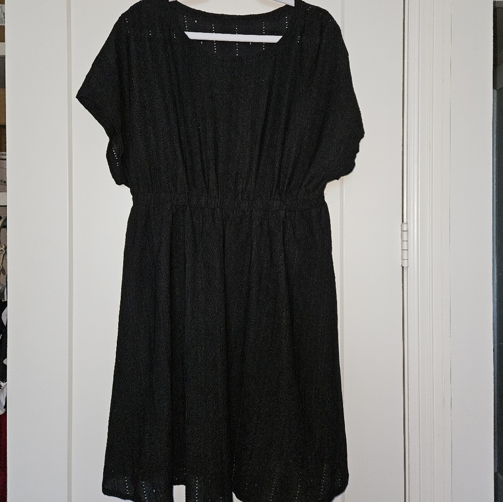 Black eyelet dress